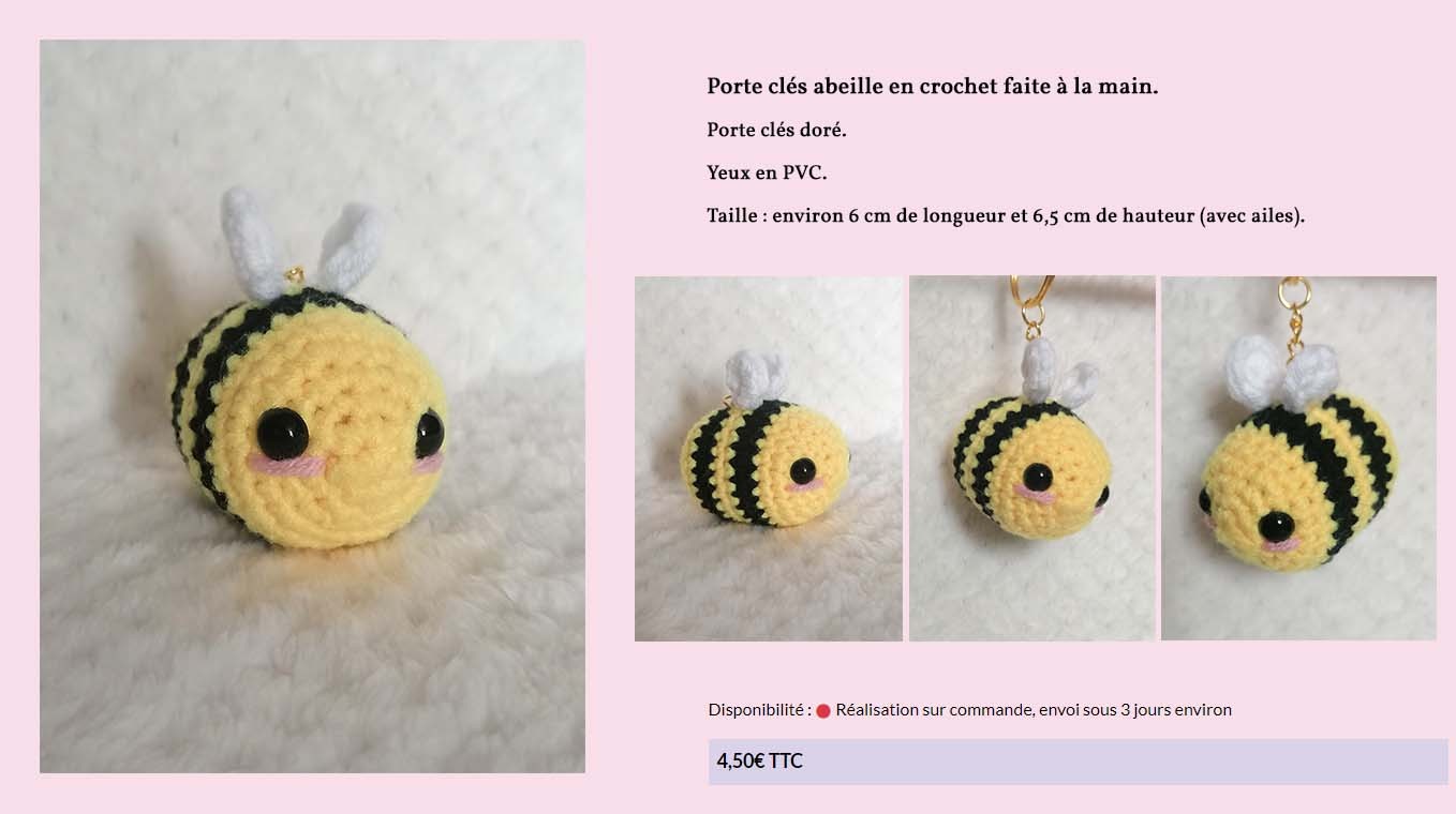 Porte clés abeille