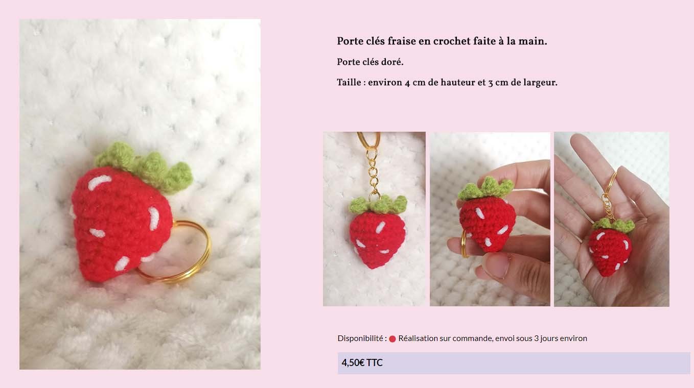 Porte clés fraise