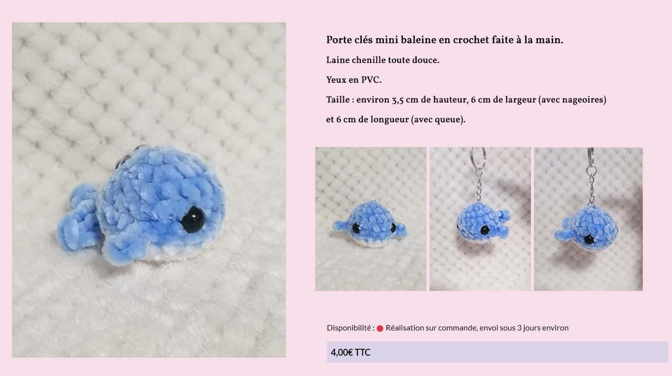 Porte clés mini baleine