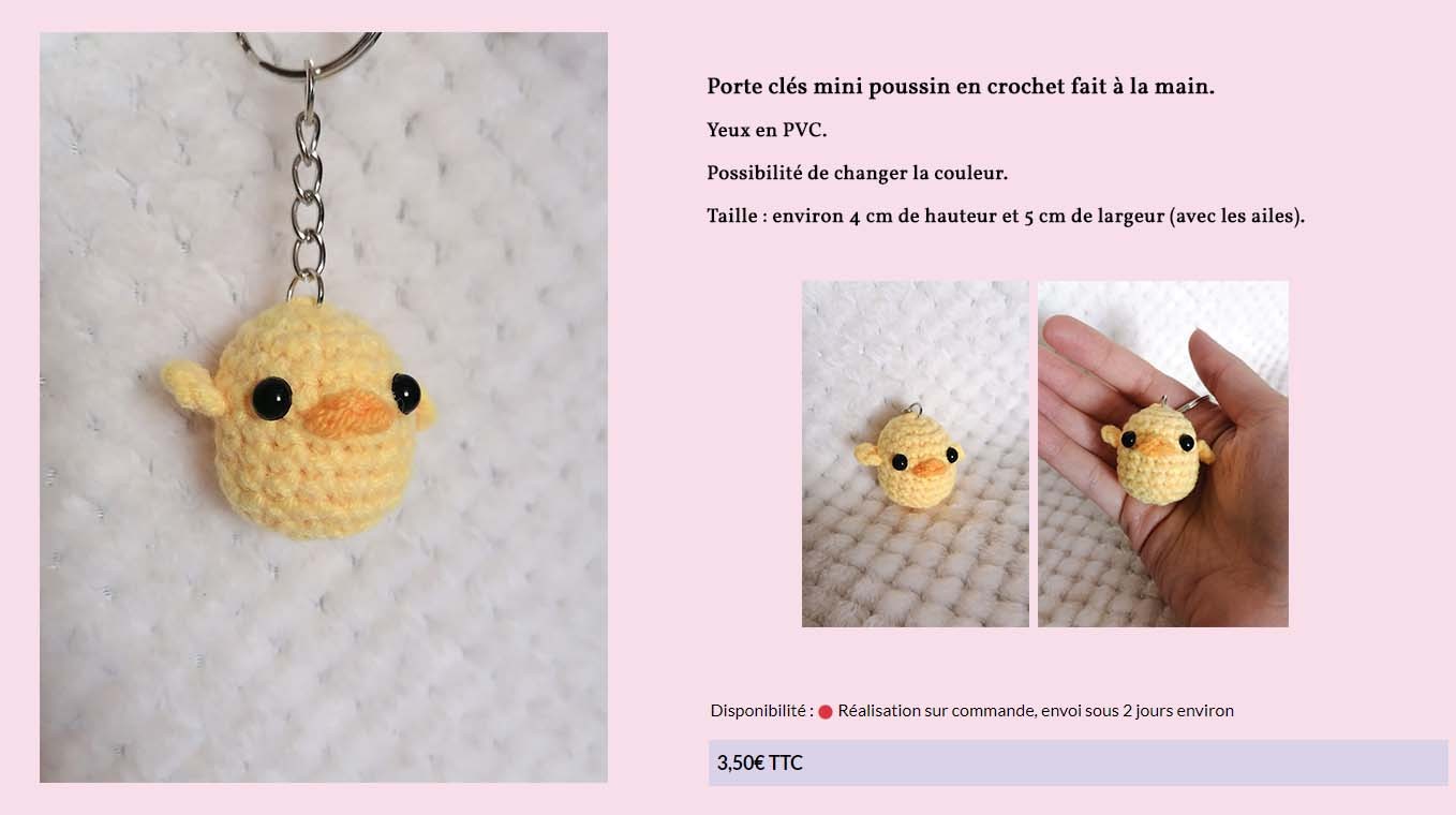 Porte clés mini poussin